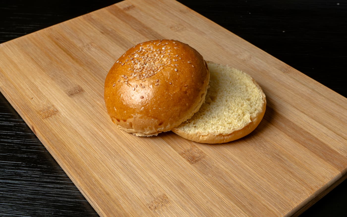 Pan de hamburguesa, corte de miga — Pannino